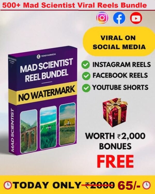 500+ Mad Scientist Viral Reels Bundle