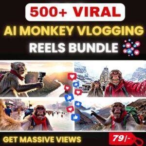 🐒 500+ Viral AI Monkey Vlogging Reels Bundle
