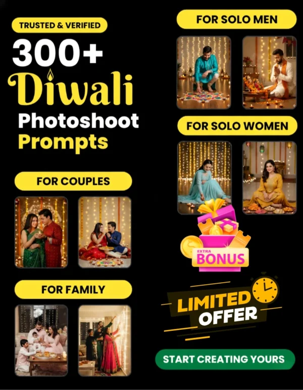 🪔 300+ DIWALI FESTIVAL PHOTOGRAPHY AI PROMPTS